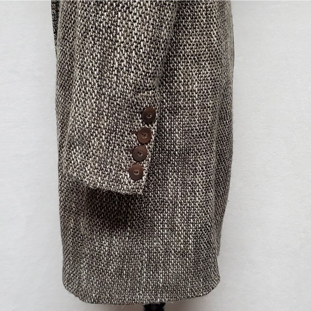 VINTAGE 90s/Y2K Old Navy Brown Tweed Italian Wool Princess Coat Peacoat Jacket - Picture 8 of 15
